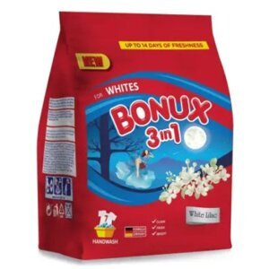 Bonux Whites 3v1 White Lilac prací prášok na ručné pranie 400g na 8 praní