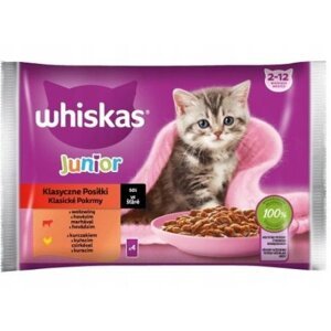 Whiskas Cat Junior Mäsový výber kura&hovädzie&jahňa&králik v šťave 4 x 85 g