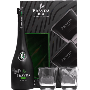Pravda Bio Organic Vodka + 2 poháre 40%, 0,7l