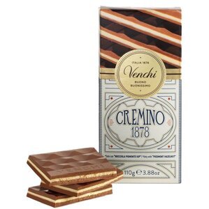 VENCHI Cremino 1878 Mliečna čokoláda s lieskovými orieškami a biela čokoláda s mandľami 110g