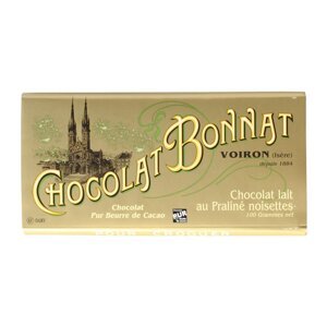 Čokoláda Bonnat Mliečna s lískovorieškovým praliné 55%, 100g