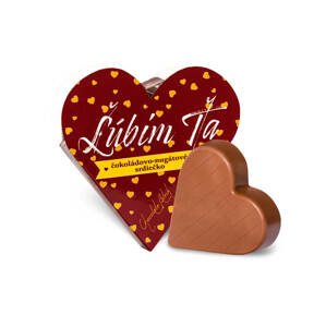 Chocolate Patrik Čokoládové srdce bordové horké - Ľúbim ťa
