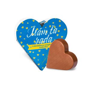 Chocolate Patrik Čokoládové srdce modré mliečne- Mám ťa rada