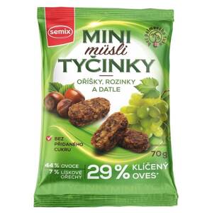 Semix Mini müsli tyčinky oriešky, hrozienka a ďatle 70g