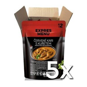 Expres menu Červené kari s kuracím mäsom 2 porcie 600g | 5ks v kartóne