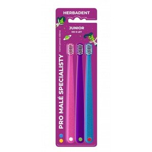 Herbadent Detská zubná kefka JUNIOR veľmi jemné vlákna 3ks