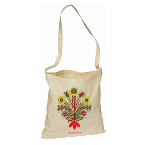Plátnená EKOlogická kapsa Slovak folk art kytica Natural