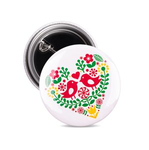 Odznak folklórne srdce červené 1