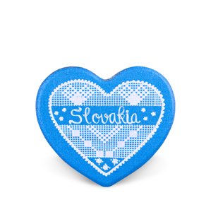 Drevená magnetka Slovakia srdce svetlomodrá