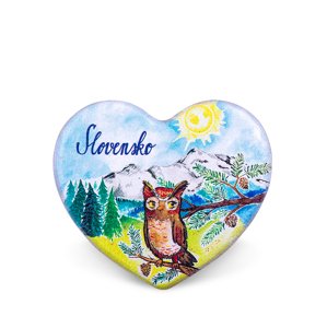Drevená magnetka Slovensko - sova