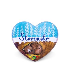 Drevená magnetka Slovensko - medveď
