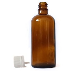Sklenená fľaška 18mm hrdlo + uzáver s kvapátkom 100ml