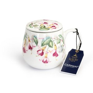 Hrnček so sitkom a pokrievkou 420ml - Fuchsie